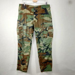 Military Pants Mens 33x30 Cargo Camouflage M81 Woodland Army Green Brown Relaxed